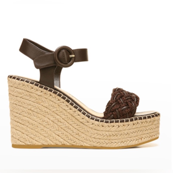 VERONICA BEARD REEMA BRAIDED ANKLE-STRAP WEDGE SANDALS
IN ESPRESSO - Picture 2 of 7